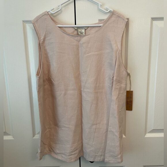 Uniform John Paul Richard Sleeveless Linen Blouse Size 2X - Picture 1 of 6